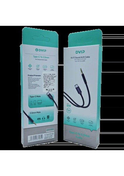 1 Metre Aux Çevirici Type-C Dönüştürücü Dvip ZJ14