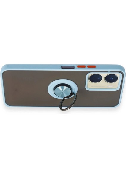 Vivo Y16 Kılıf Montreal Yüzüklü Silikon Kapak - Buz Mavi - TKNAL9107-4467 modelleri