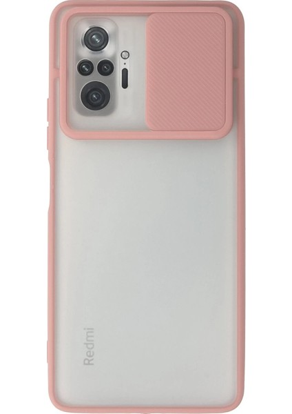 Xiaomi Redmi Note 10 Pro Kılıf Palm Buzlu Kamera Sürgülü Silikon - Pembe - TKNAL5781-5515