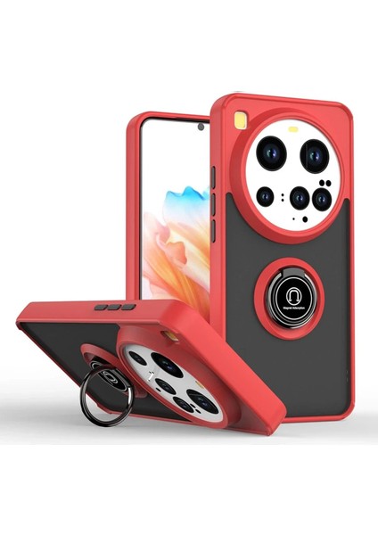 Xiaomi Mi 15 Ultra Kılıf Montreal Yüzüklü Silikon Kapak - Kırmızı - TKNAL9883-3957