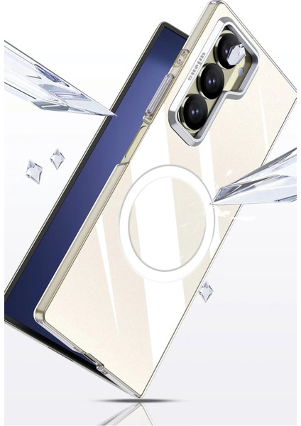 Samsung Galaxy Z Fold 6 Crystal Magsafe Kapak - Şeffaf - TKNAL2634-1095