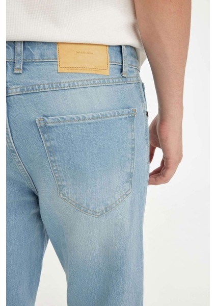 Slim Cropped Fit Dar Kalıp Normal Bel Dar Paça Jean Pantolon D5837AX24AU
