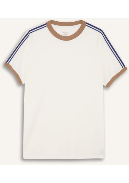 %100 Pamuk Regular Fit Bisiklet Yaka Kısa Kollu Pike Tişört C2563AX25SP