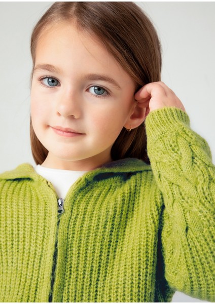 Kız Çocuk Pullover Örme Hırka Yeşil modelleri