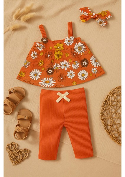 Kız Bebek Çiçek Desenli 2 Li Takım fiyatları