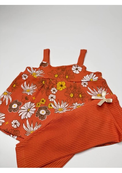 Kız Bebek Çiçek Desenli 2 Li Takım