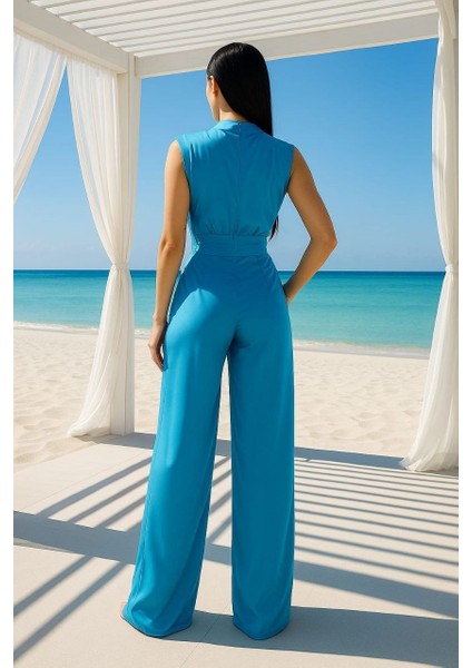 Halter Yaka Bol Paça Saten Tulum fiyatları