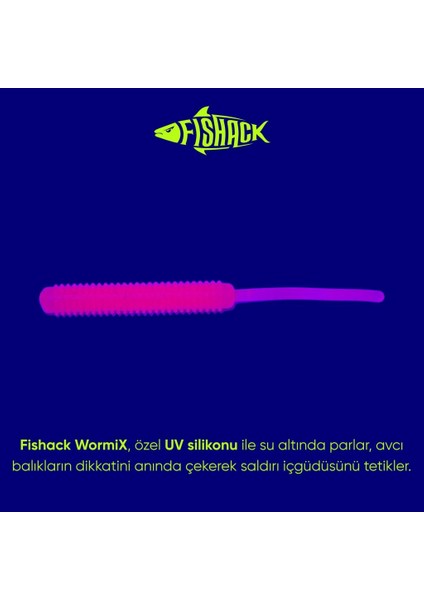 Silikon Sahte Kurt - Lrf Yem - 1g 52MM - Fishack Wormix - Pink - Uv Silikon modelleri