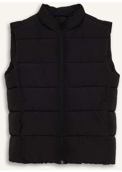 Erkek Çocuk Su Geçirmez Fermuarlı Basic Düz Dik Yaka Yelek D5905A825SP