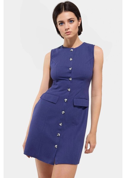 Şık ve Rahat Dokuma Gömlek Elbise 80 Pamuk 20 Keten Mini Boy Kolsuz Premium Kalite