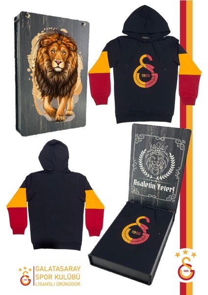Orijinal Lisanslı Logo Siyah Kapüşonlu Sweat Hediyelik Ahşap Kutulu