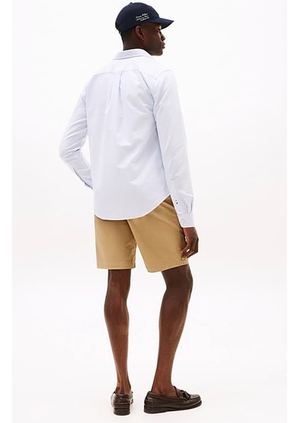 Erkek Regular Fit Çizgili Oxford Gömlek - Mavi modelleri