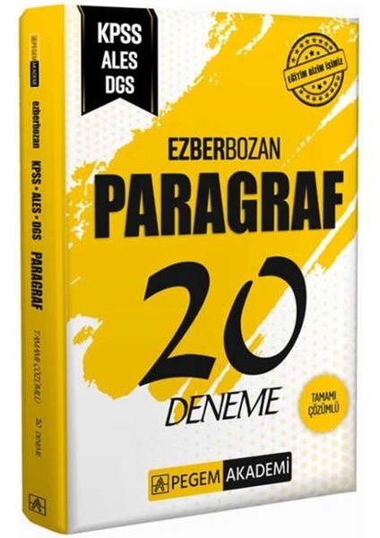 2024 Kpss Dgs Ales Sıfırdan Sonsuza Matematik 1.- 2. Cilt Soru Bankası ve Pegem Paragraf Deneme (3 Kitap) fiyatları