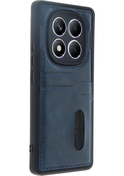 Xiaomi Redmi Note 14 Pro 4g Kılıf Sara Kartvizitli Deri Kılıf - Lacivert - TKNAL5601-8420
