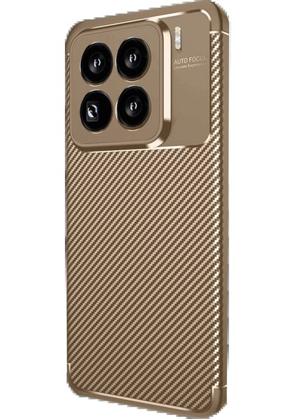 Xiaomi Mi 15 Pro Kılıf Auto Focus Karbon Kapak - Kahverengi - TKNAL3999-3131