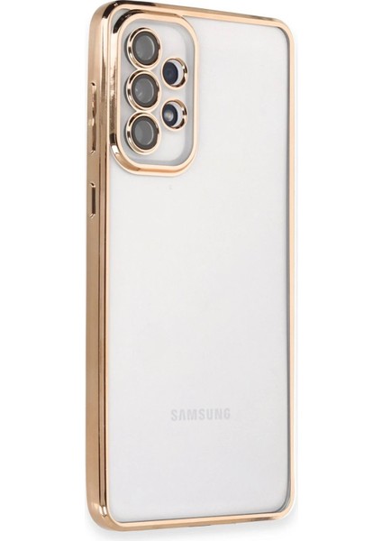 Samsung Galaxy A73 5g Kılıf Lensli Silikon - Gold - TKNAL7043-3077