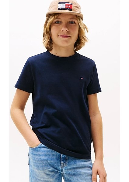 Erkek Çocuk Regular Fit Logolu Pamuklu T-Shirt - Lacivert