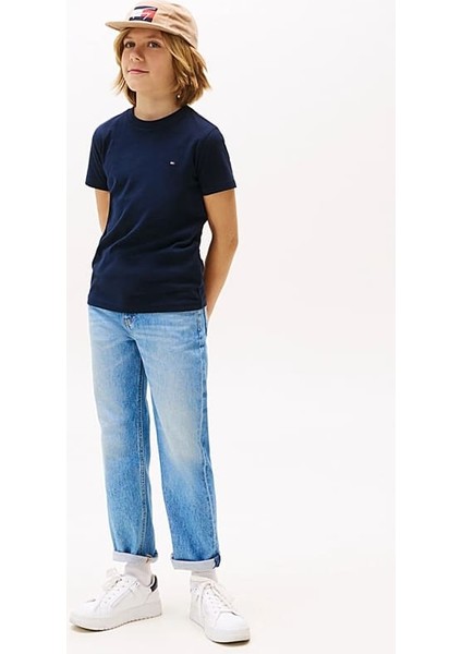 Erkek Çocuk Regular Fit Logolu Pamuklu T-Shirt - Lacivert fiyatları
