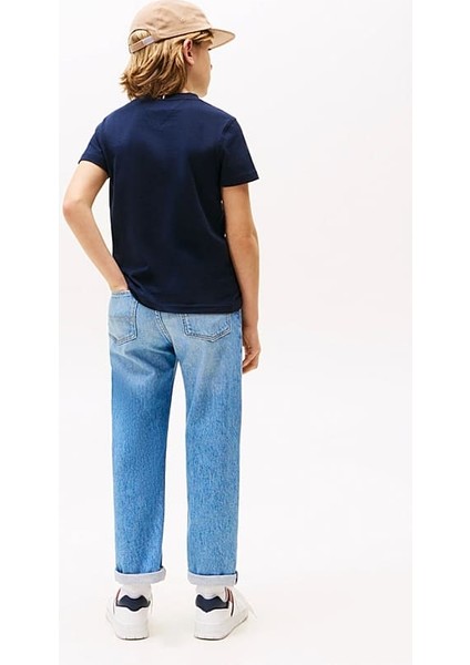 Erkek Çocuk Regular Fit Logolu Pamuklu T-Shirt - Lacivert modelleri