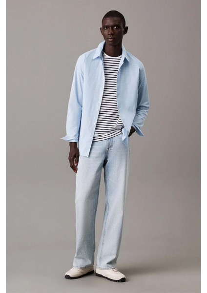 Erkek Ls Solid Stretch Slim Gömlek - Açık Mavi fırsatları