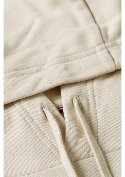 Erkek Kapüşonlu Baskı Logolu Sweatshirt - Ekru modelleri