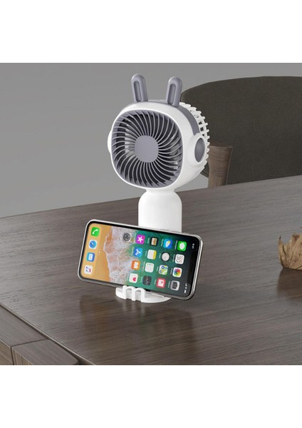 Telefon Tutuculu Şarjlı Mini El Fanı