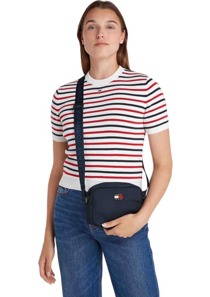 Kadın Logo Detaylı Çapraz Askılı Kamera Çantası - Lacivert indirimleri