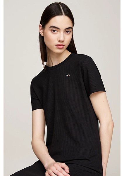 Kadın Fitilli Vücudu Saran Slim Fit Midi Elbise - Siyah indirimleri