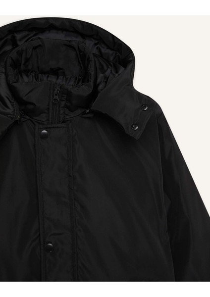 Regular Fit Mont Çıkarılabilir Kapüşonlu Fermuarlı Çıtçıtlı Cepli Mont D5971AX24CW