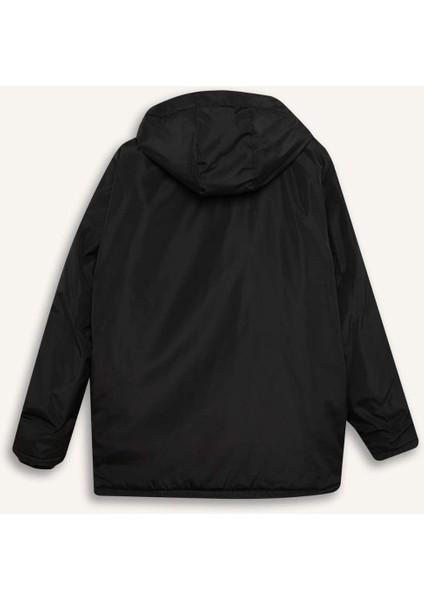Regular Fit Mont Çıkarılabilir Kapüşonlu Fermuarlı Çıtçıtlı Cepli Mont D5971AX24CW