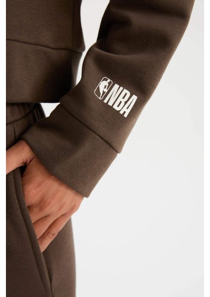DeFacto Fit NBA Chicago Bulls Kapüşonlu Kalın Sweatshirt D0688AX24AU