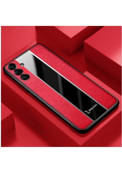 Samsung Galaxy A54 Uyumlu Kılıf Premium Deri Kılıf Kırmızı
