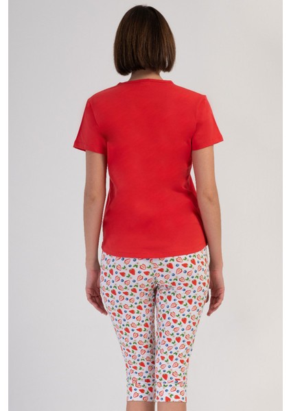 Pamuklu Kadın Kısa Kol Kaprili Pijama Takım , 408369 fırsatları