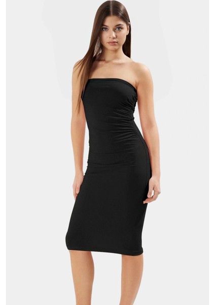 Midi Boy Vücuda Oturan Örme Elbise Yazlık Şık Tasarım Uzun Ömürlü Özenle Seçilmiş