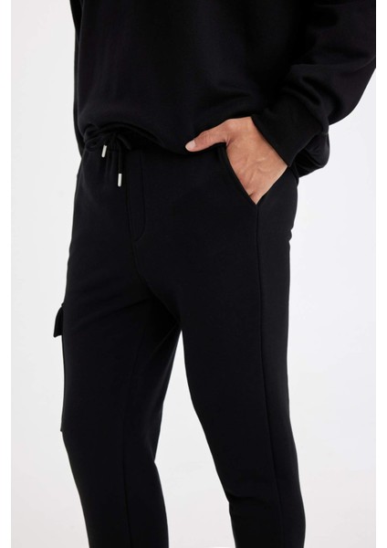 Eşofman Altı Slim Fit Dar Kesim Kargo Cepli Düz Paça D6090AX24AU