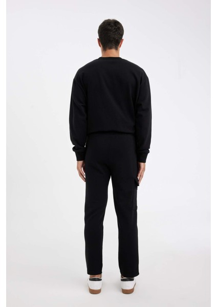 Eşofman Altı Slim Fit Dar Kesim Kargo Cepli Düz Paça D6090AX24AU