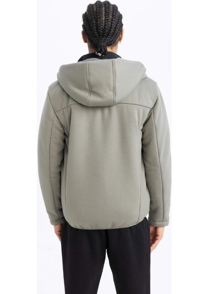 Fit Rüzgar Geçirmez Mont Slim Fit Dar Kesim Kapüşonlu Fermuarlı Cepli B2301AX25SP