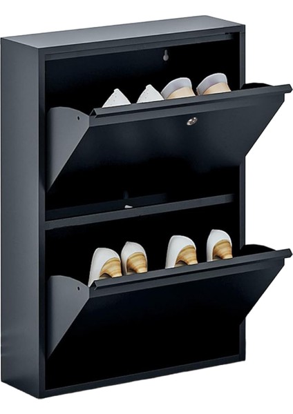 Kilitli 2'li Metal Ayakkabılık Antrasit modelleri