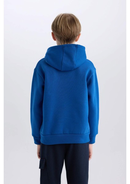 Erkek Çocuk Kapüşonlu Spor Baskılı Sweatshirt D4346A824WN