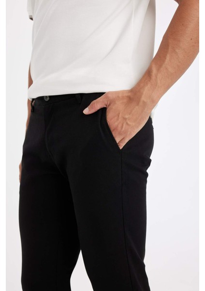 Yazlık Chino Kanvas Pantolon Slim Fit Dar Kesim 4 Cepli Pamuklu Gabardin Esnek Dar Paça W3012AZ24AU