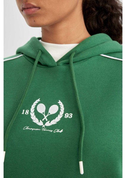 Fit Oversize Fit Kapüşonlu Sporcu Sweatshirt D1700AX24AU