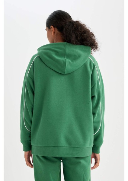 Fit Oversize Fit Kapüşonlu Sporcu Sweatshirt D1700AX24AU