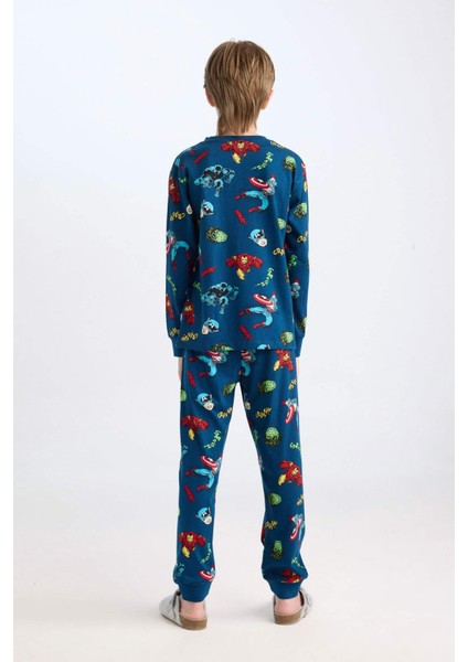 Erkek Çocuk Pijama Takımı Marvel Comics Uzun Kollu Üst Beli Lastikli Uzun Alt D6328A824WN