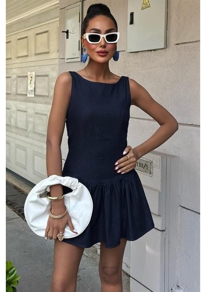 Balon Etekli Tensel Mini Elbise 2887 indirimleri