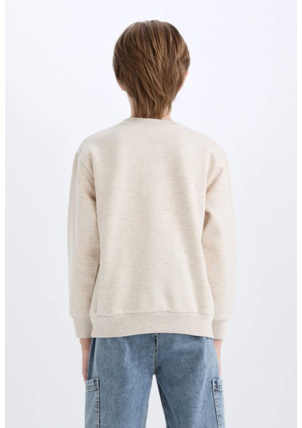 Erkek Çocuk Bisiklet Yaka Baskılı Sweatshirt D6210A824CW