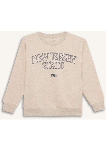 Erkek Çocuk Bisiklet Yaka Baskılı Sweatshirt D6210A824CW