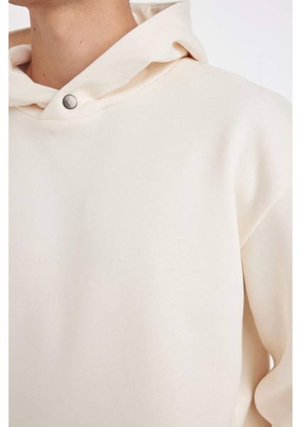 Boxy Fit Kapüşonlu Sırt Baskılı Sweatshirt C7047AX24AU