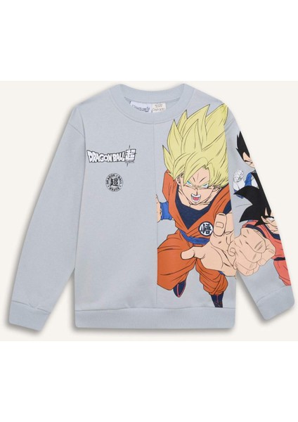 Erkek Çocuk Dragon Ball New Bisiklet Yaka Sırt Baskılı Sweatshirt D6814A824WN