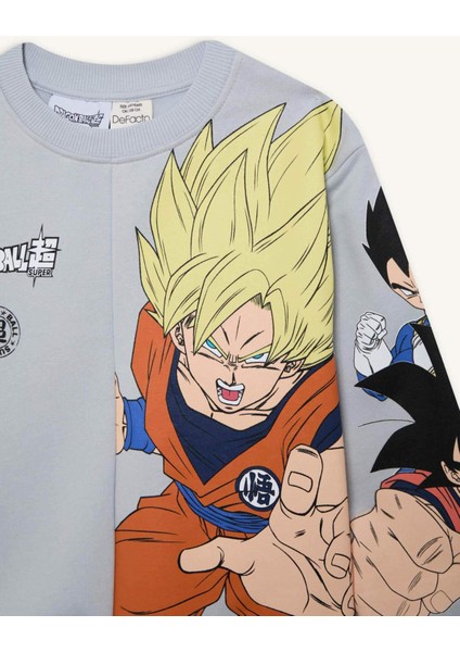Erkek Çocuk Dragon Ball New Bisiklet Yaka Sırt Baskılı Sweatshirt D6814A824WN