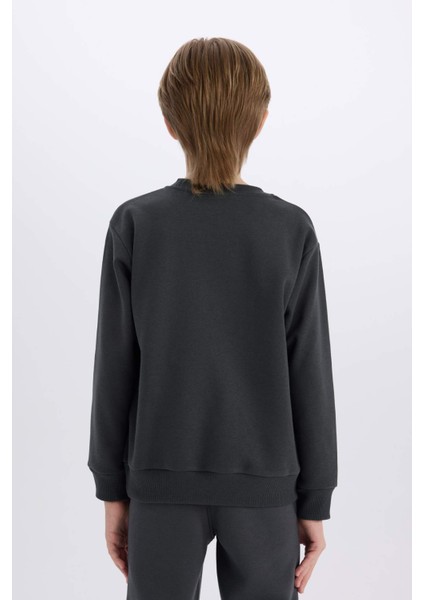 Erkek Çocuk Stranger Things Bisiklet Yaka Sweatshirt D4791A824WN